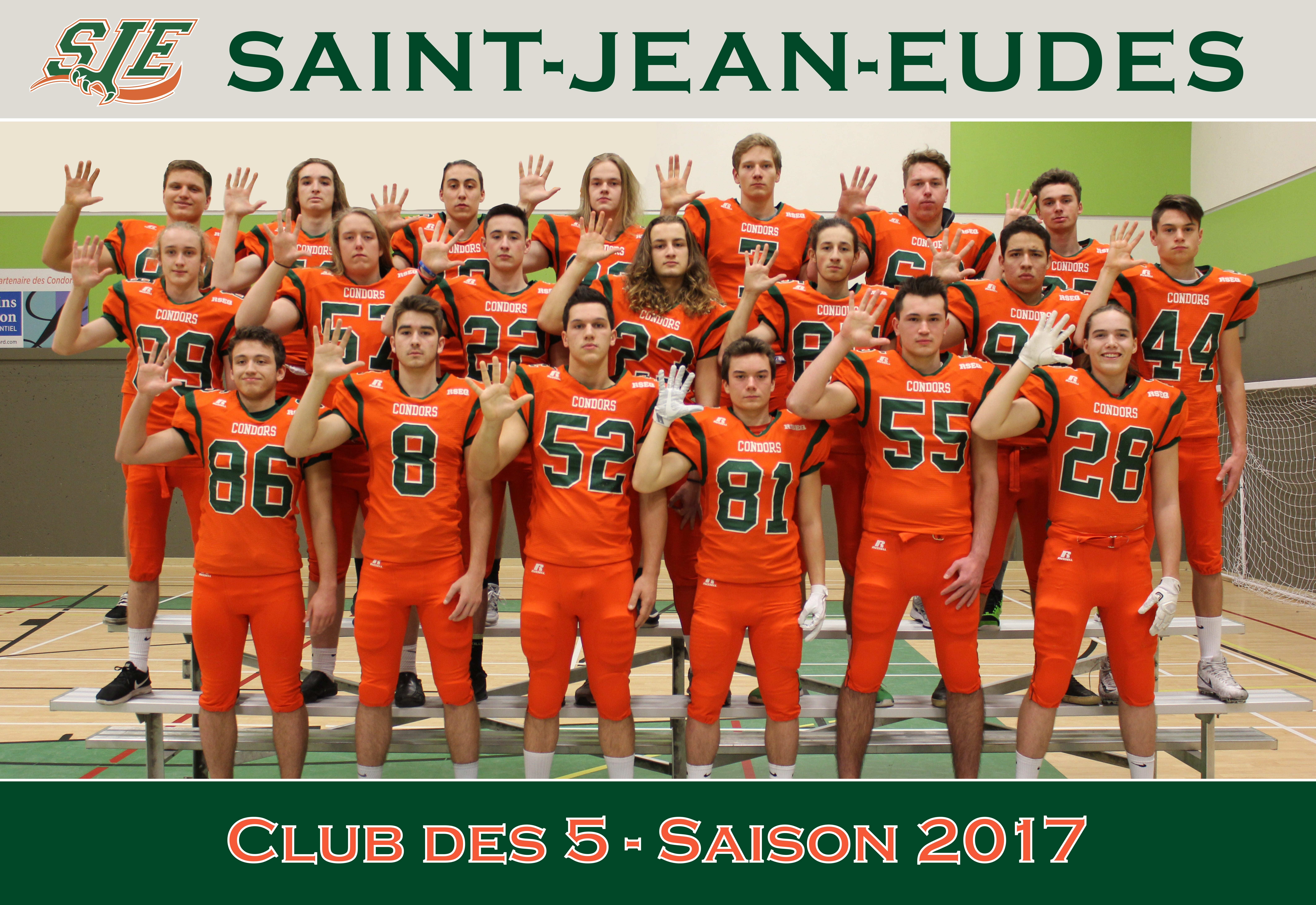 (20 élèves-athlètes) Alexis Dubé, Antoine Beaulieu, Cédric Leroux, Étienne Cloutier, Félix Benjamin-Nobert, Félix Bouchard, Frédéric Thibault, Jérémy Turcotte, Jérôme Rancourt, Jonathan Forgues, Jules Dallaire, Julien Mercier, Louis-David Bernier-Cloutier, Mathieu Pelet, Philippe Leblanc, Raphaël Bolduc, Santiago Saavedra, Thomas Villeneuve-Tremblay, Vincent Robitaille, Zachary Cloutier
