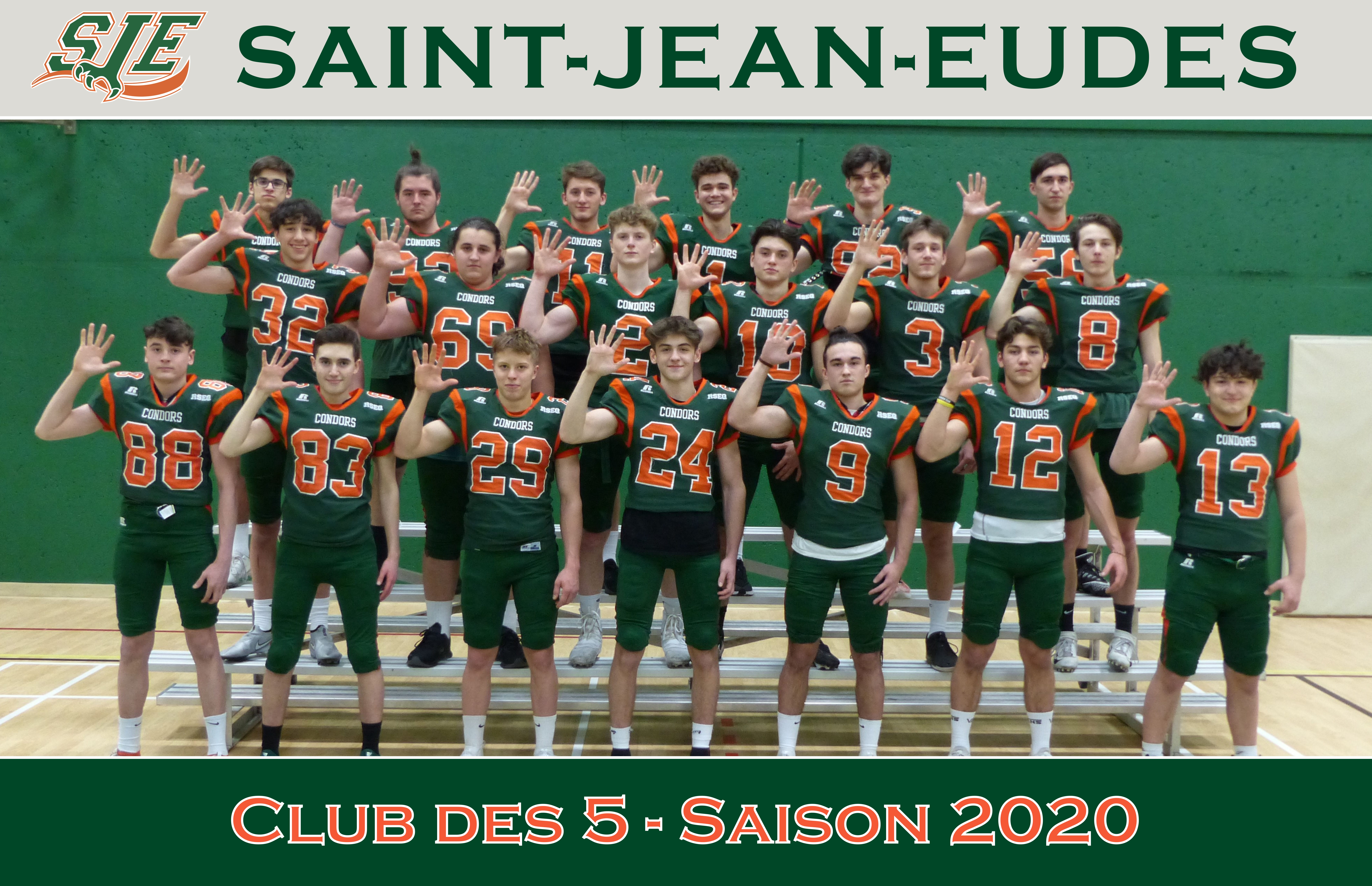(19 élèves-athlètes) Mathis Roy, Charles Tremblay, Justin Lévesque, Ludovic Bélanger, Ralph Chapdelaine, Jérôme Thomassin, Thomas Massicotte, Isaac Dumont, Samuel Villemure, Olivier Giguère, Alexis Dumais, Olivier Martel, William Sirois, Raphaël Breault, François-Xavier Alain, Louis-Philippe Huot, Thomas Trudel, Étienne Savard, David Panunto